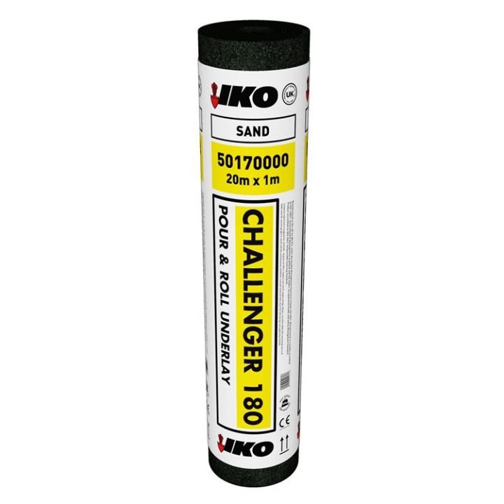 IKO Challenger 180g/m2 Bitumen Roofing Membrane - Sand - 1m x 20m (Pallet of 23) IKO Challenger 180g/m2 Bitumen Roofing Membrane - Sand - 1m x 20m (Pallet of 23)