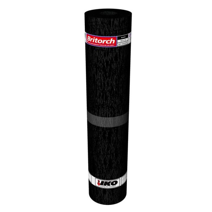 IKO Britorch Non-Woven Torch-On Cap Sheet - 1m x 8m (Pallet of 25) IKO Britorch Non-Woven Torch-On Cap Sheet - 1m x 8m (Pallet of 25)