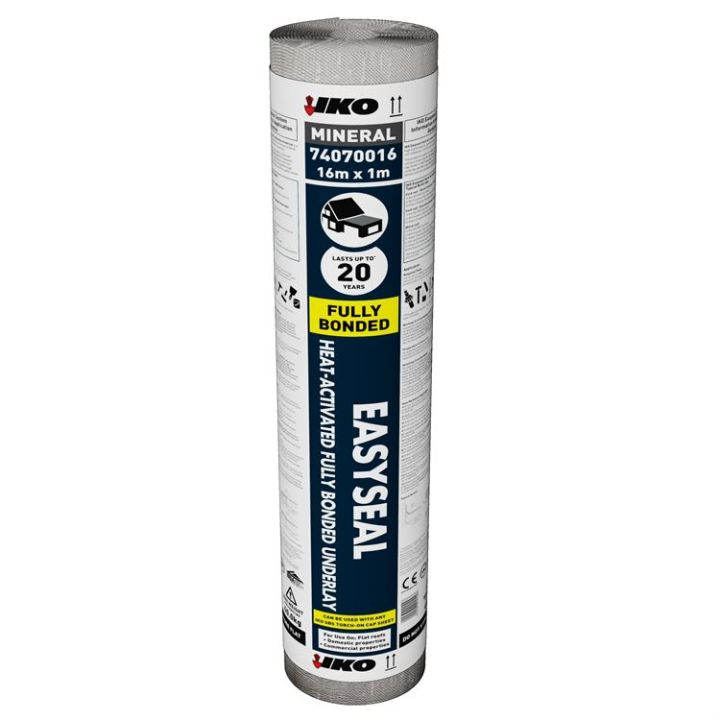 IKO Easyseal Heat-Activated Fully Bonded Underlay - 1m x 16m (Pallet of 25) IKO Easyseal Heat-Activated Fully Bonded Underlay - 1m x 16m (Pallet of 25)