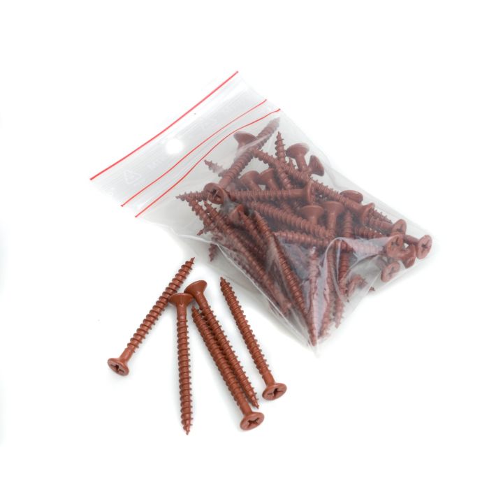 Lightweight Tiles - Plastic Coated Fixing Screws - Red/Brown (Pack of 40) Lightweight Tiles - Plastic Coated Fixing Screws - Red/Brown (Pack of 40)