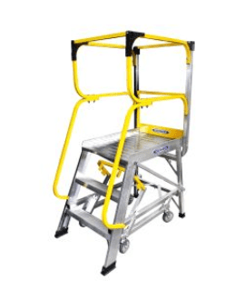 Werner Fibreglass Swingback Stepladder with Lock-In Accesory System Werner Fibreglass Swingback Stepladder with Lock-In Accesory System