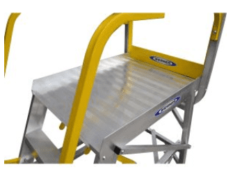 Werner Fibreglass Swingback Stepladder with Lock-In Accesory System Werner Fibreglass Swingback Stepladder with Lock-In Accesory System