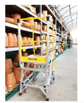 Werner Fibreglass Swingback Stepladder with Lock-In Accesory System Werner Fibreglass Swingback Stepladder with Lock-In Accesory System