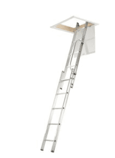 Werner 2.69m 2 Section Aluminium Loft Ladder with Handrail Werner 2.69m 2 Section Aluminium Loft Ladder with Handrail