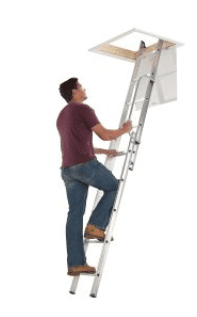 Werner 2.69m 2 Section Aluminium Loft Ladder with Handrail Werner 2.69m 2 Section Aluminium Loft Ladder with Handrail
