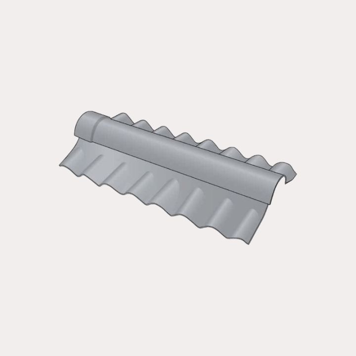 Swisspearl Cemsix Big Six Fibre Cement Two-Piece Close Fitting Adjustable Ridge Swisspearl Cemsix Big Six Fibre Cement Two-Piece Close Fitting Adjustable Ridge