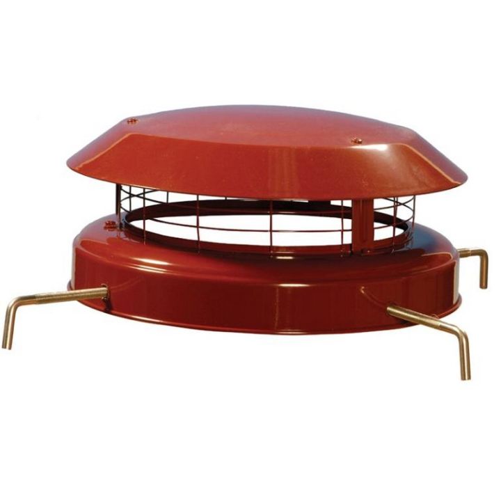 Anti-Downdraught Chimney Cowl and Birdguard (Bolt Fixings) - 125mm to 250mm - Terracotta Anti-Downdraught Chimney Cowl and Birdguard (Bolt Fixings) - 125mm to 250mm - Terracotta