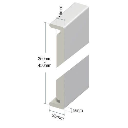 Double UPVC plain fascia board sizes