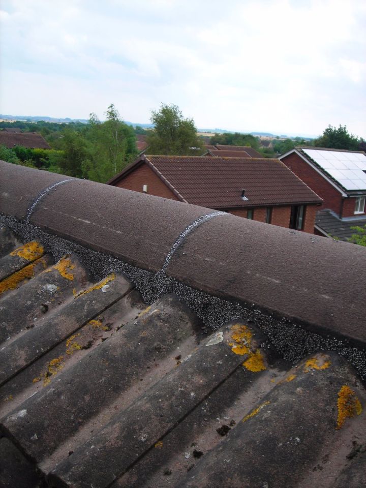 Flexim Black Putty on Roof Ridge Flexim Black Putty on Roof Ridge