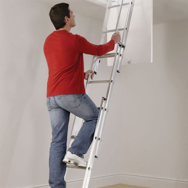 Manthorpe 3 Section Aluminium Loft Ladder - 3000mm Manthorpe 3 Section Aluminium Loft Ladder - 3000mm
