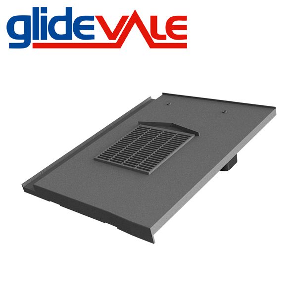 Glidevale In-Line Universal Flat Interlocking Tile Vent - 10,000mm2 - Grey Glidevale In-Line Universal Flat Interlocking Tile Vent - 10,000mm2 - Grey