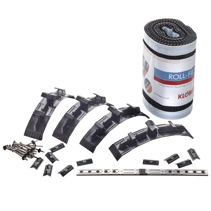Klober Roll-Fix Concrete Vented Dry Ridge Kit - 295 x 5000mm - Anthracite Klober Roll-Fix Concrete Vented Dry Ridge Kit - 295 x 5000mm - Anthracite