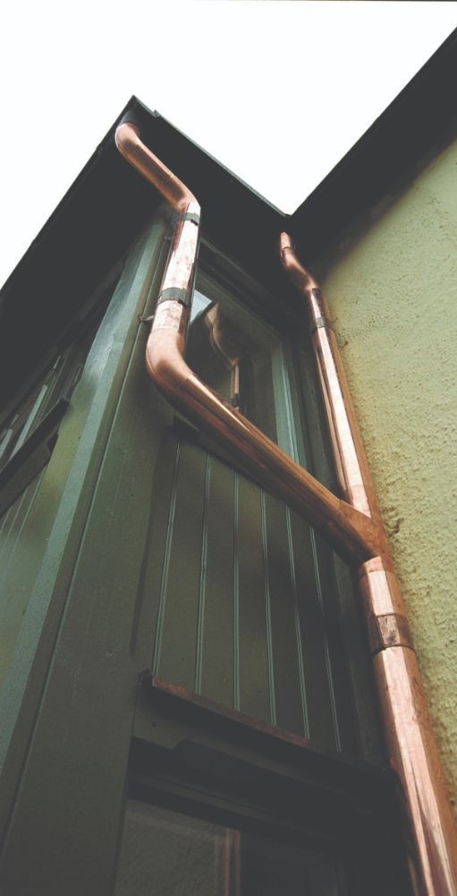 Lindab Guttering - Gutter Outlet with Clip OK - Natural Copper Lindab Guttering - Gutter Outlet with Clip OK - Natural Copper