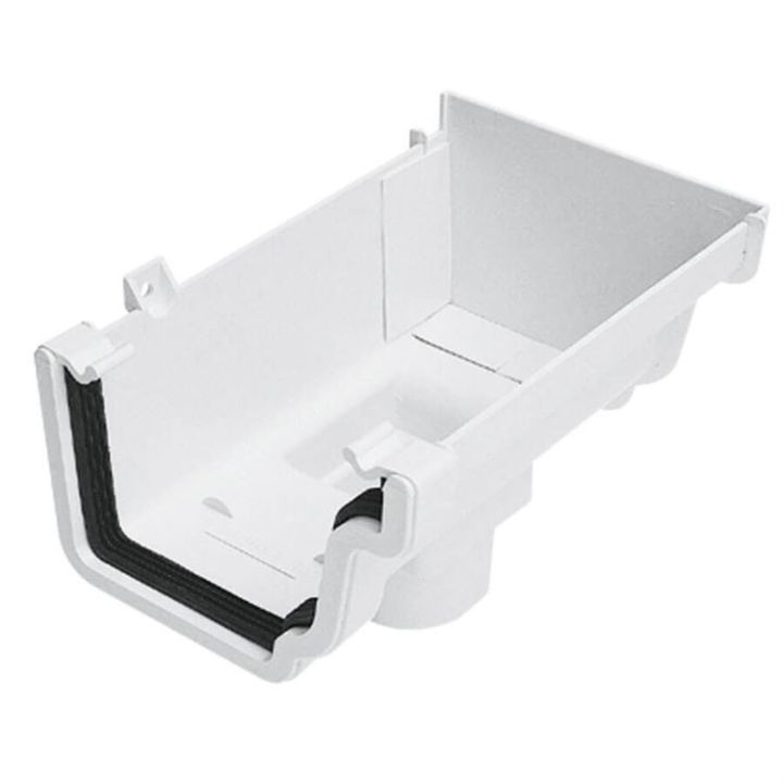 UPVC Universal Plus Squareline Guttering - External Stop End - 128mm x 88mm