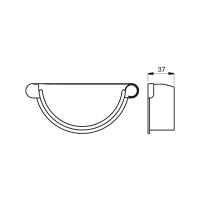 Lindab Guttering - Left Handed Stop End RGV 190mm