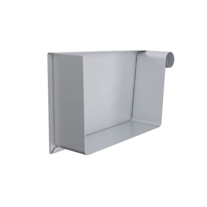 Lindab Steel Guttering - 140mm Right Hand Rectangular Stop End - Magestic Galvanised Lindab Steel Guttering - 140mm Right Hand Rectangular Stop End - Magestic Galvanised