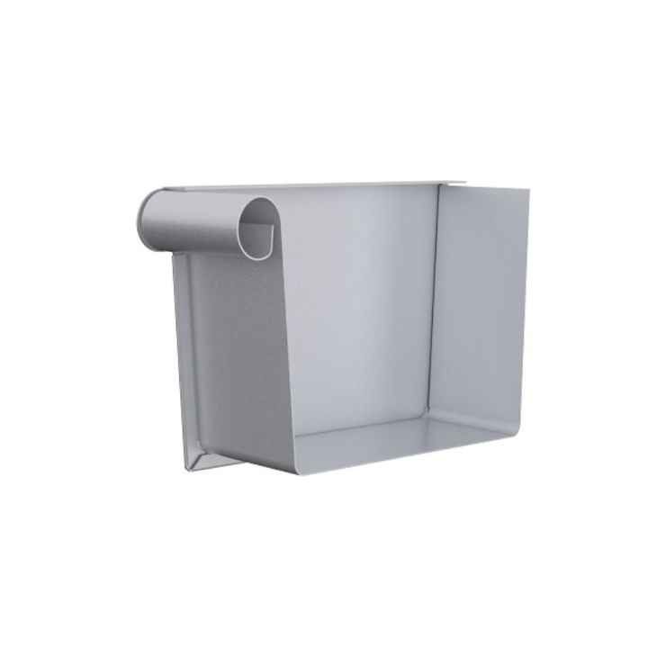 Lindab Steel Guttering - 140mm Left Hand Rectangular Stop End - Magestic Galvanised Lindab Steel Guttering - 140mm Left Hand Rectangular Stop End - Magestic Galvanised