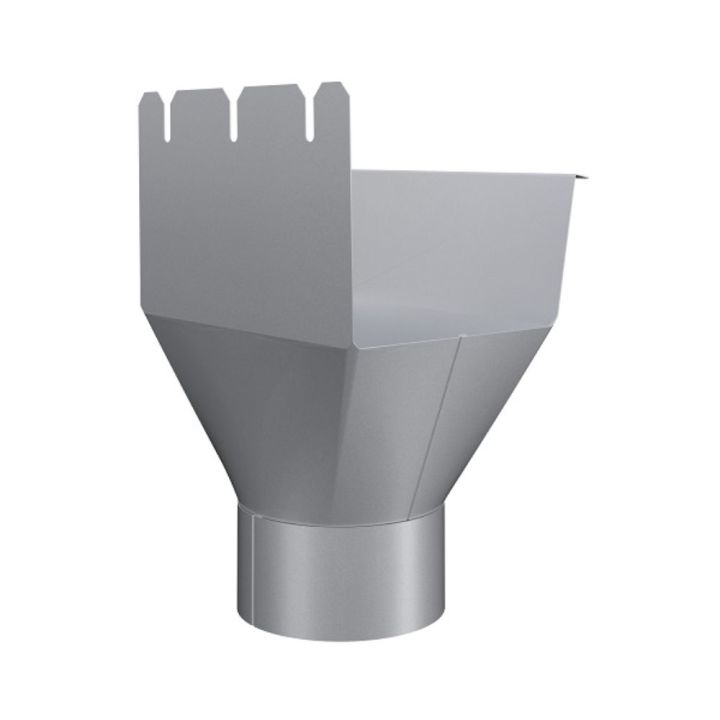 Lindab Steel Guttering - 140mm Rectangular Gutter Outlet - Magestic Galvanised Lindab Steel Guttering - 140mm Rectangular Gutter Outlet - Magestic Galvanised