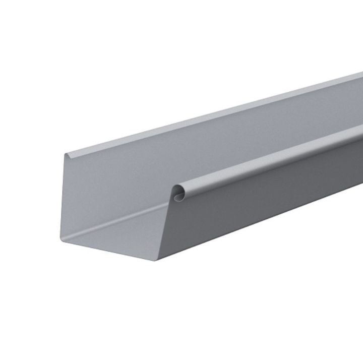 Lindab Steel Guttering - 140mm Rectangular Gutter - 3000mm - Magestic Galvanised Lindab Steel Guttering - 140mm Rectangular Gutter - 3000mm - Magestic Galvanised