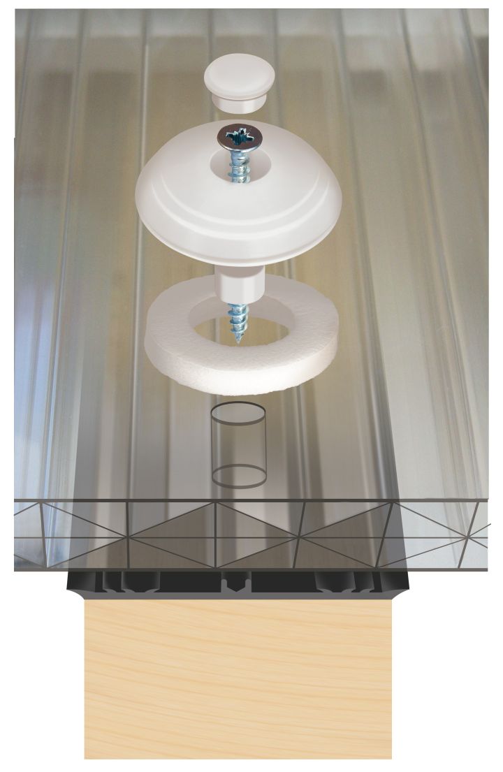 Poly X Polycarbonate Sheet Fixing Buttons (Pack of 10)