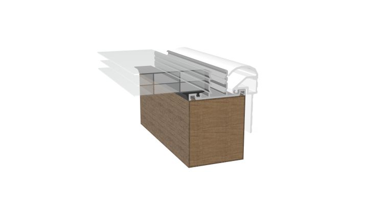 Poly X Rafter Supported Glazing Bar Edge Trim Poly X Rafter Supported Glazing Bar Edge Trim
