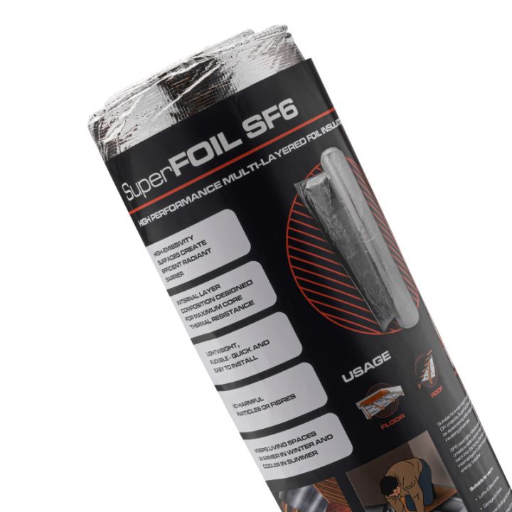 SuperFOIL SF6 Multi-layer Foil Insulation - 30mm x 1200mm x 10m SuperFOIL SF6 Multi-layer Foil Insulation - 30mm x 1200mm x 10m