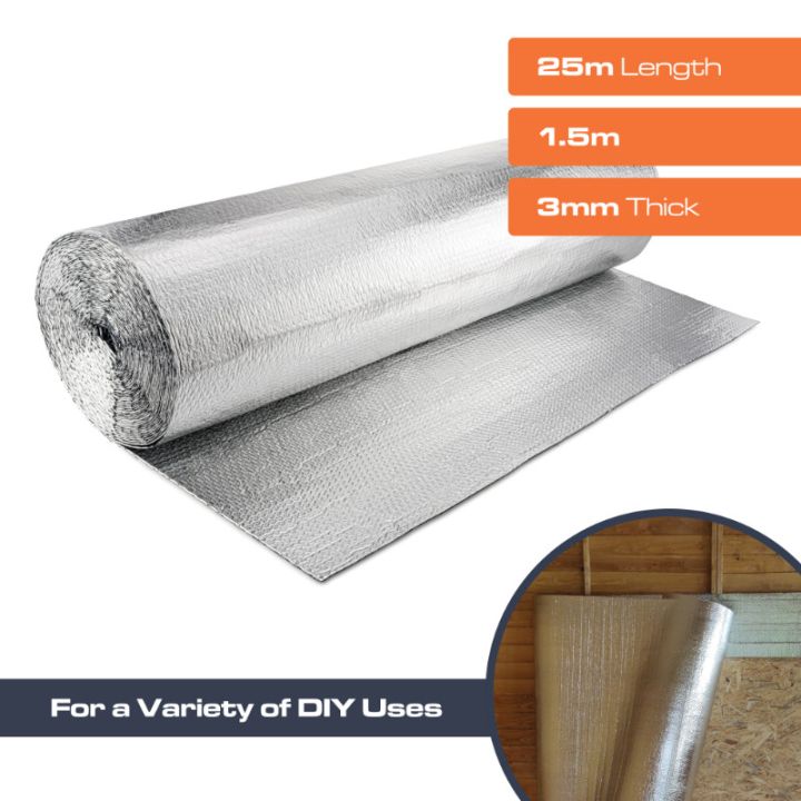 SuperFOIL SFBA Double Foil Single Bubble Insulation - 3mm x 1500mm x 25m SuperFOIL SFBA Double Foil Single Bubble Insulation - 3mm x 1500mm x 25m