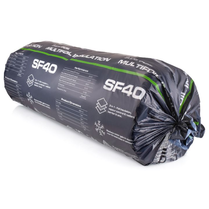 SuperFOIL SF40 Multi-layer Foil Insulation - 65mm x 1500mm x 10m SuperFOIL SF40 Multi-layer Foil Insulation - 65mm x 1500mm x 10m