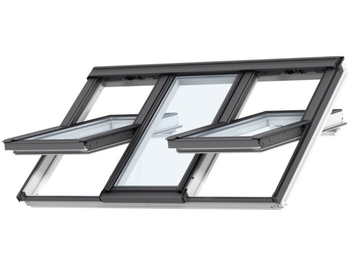 VELUX GGLS FFKF06 3-in-1 Centre Pivot Roof Window - 188x118cm VELUX GGLS FFKF06 3-in-1 Centre Pivot Roof Window - 188x118cm