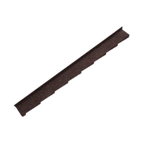 Britmet Plaintile - Metal Right Hand Wall Flashing - Rustic Brown (1250mm)