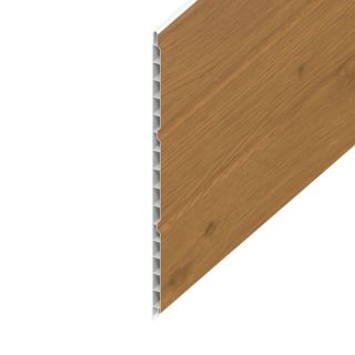 Hollow UPVC Soffit Board - 300mm x 9mm - Irish Oak (5m)