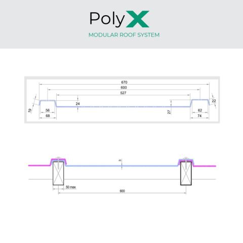 Poly X Modular Polycarbonate Roof Sheet - Clear