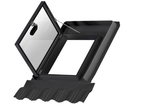 VELUX GVK 0000Z Double-Glazed Manual Side Hung Cold Room Roof Window - 46x61cm - Black Polyurethane/Aluminium