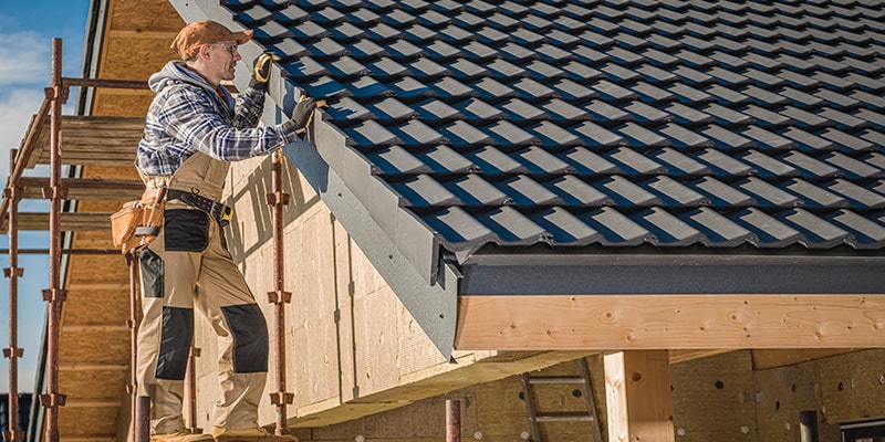 roofer finishing ceramic roofer