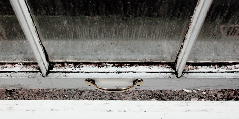condensation dripping on open window