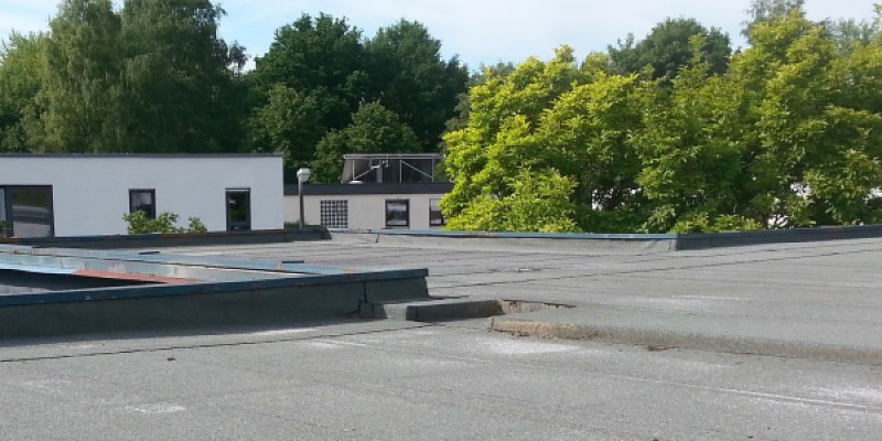 flat roof covered with roofing felt