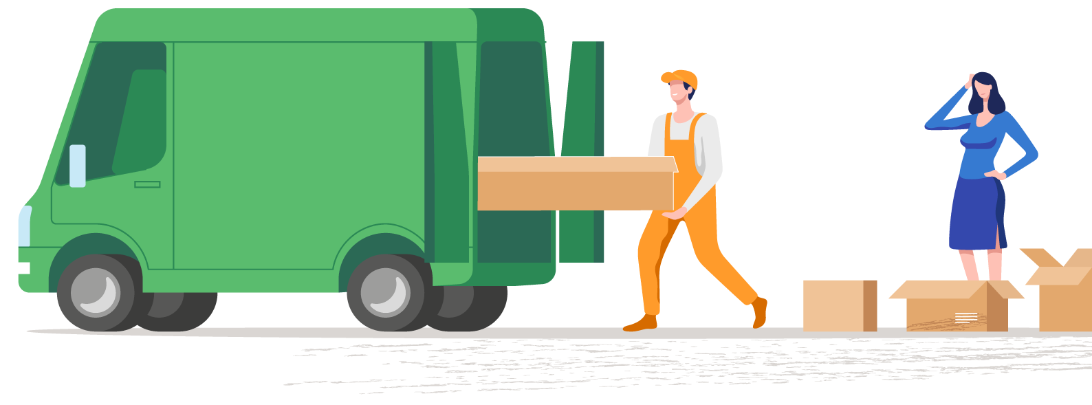 Delivery Driver Putting A Box Back Onto The Truck